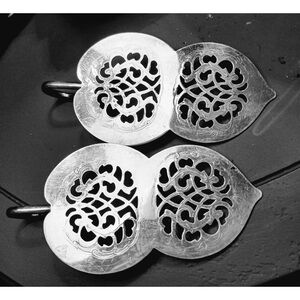 🍰🎂 Pair of Silver Vintage Antique Handheld Pie Servers / Serveware 🍽🍰